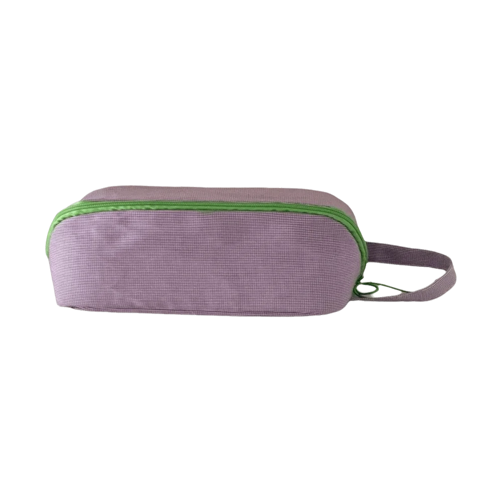 Pillow Shaped Travel Cosmetic Bag Multi-functional Plaid Checkered Makeup Organizer Bag Large Opening Large Capacity