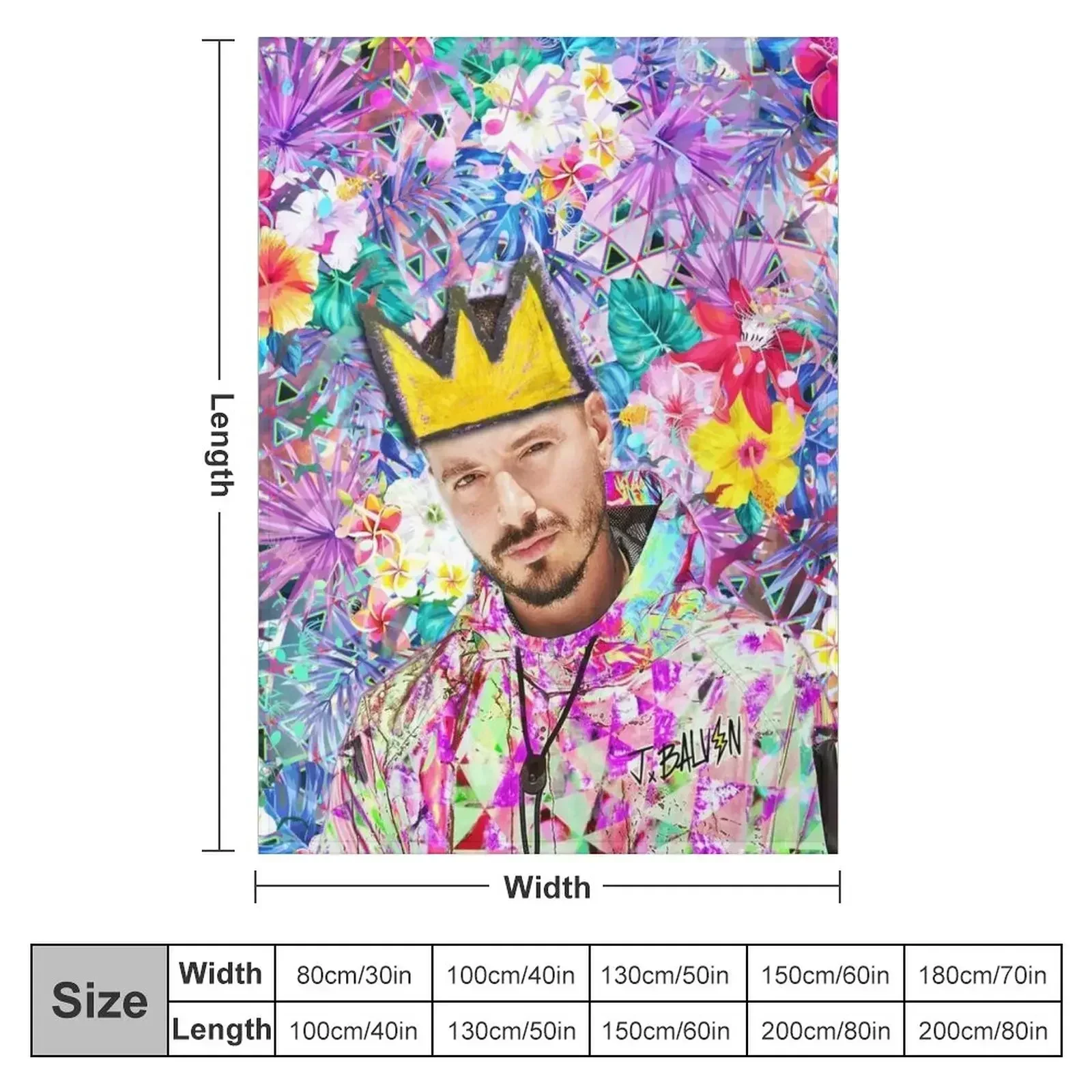 J Balvin Portrait artwork Throw Blanket Furry Large Shaggy Blankets For Bed Blankets