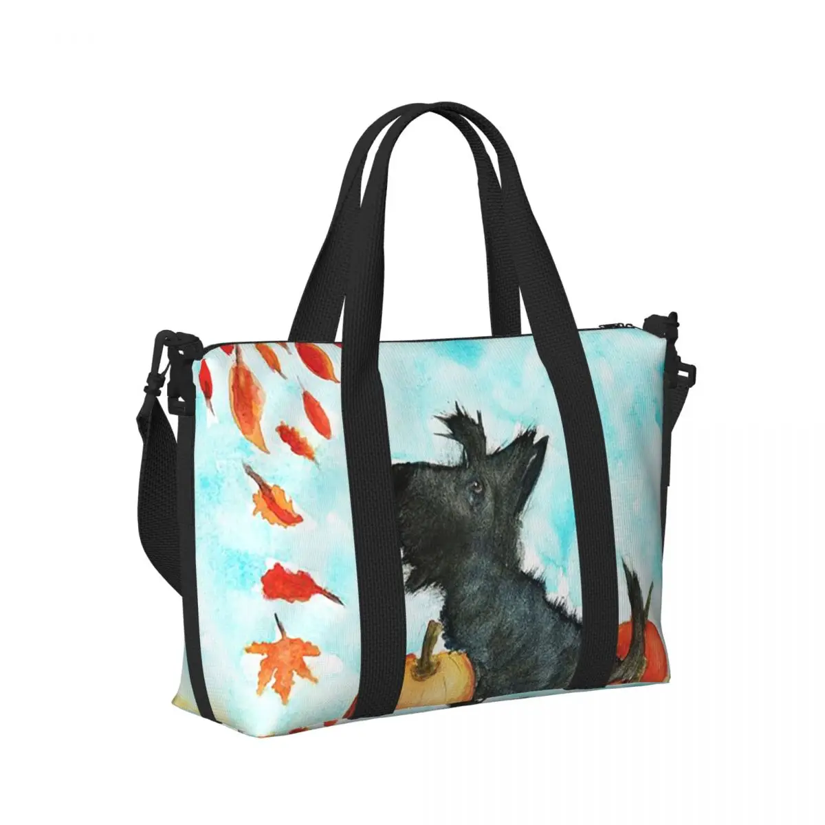 

Черная пляжная дорожная сумка в клетку Scottie Dog в клетку тартан Scottish Terrier Lover, большая сумка для спортзала, йоги, женская дорожная сумка для покупок