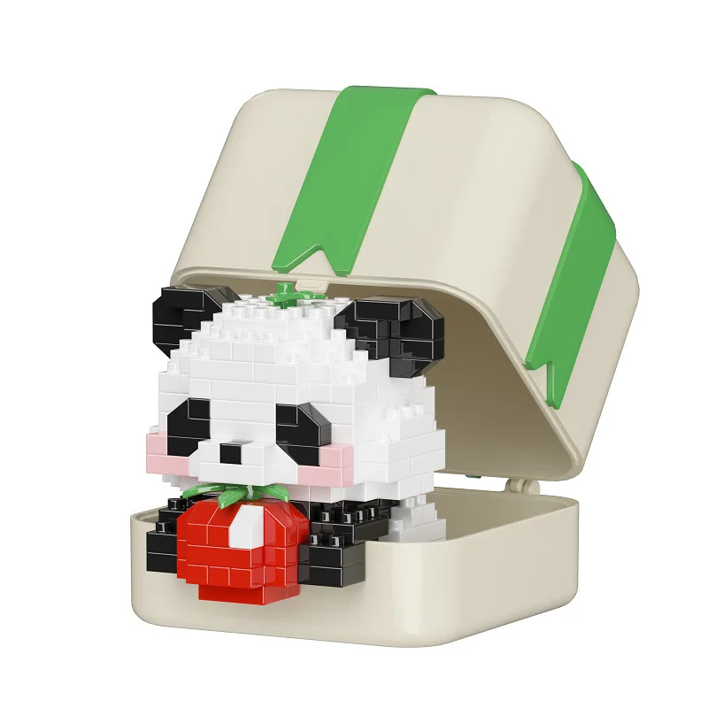 7273 Little Bear Pendant, Cute Pet Gift Box, Panda, Tiger, Rabbit Cartoon Dolls, Building Blocks, Children's Toys