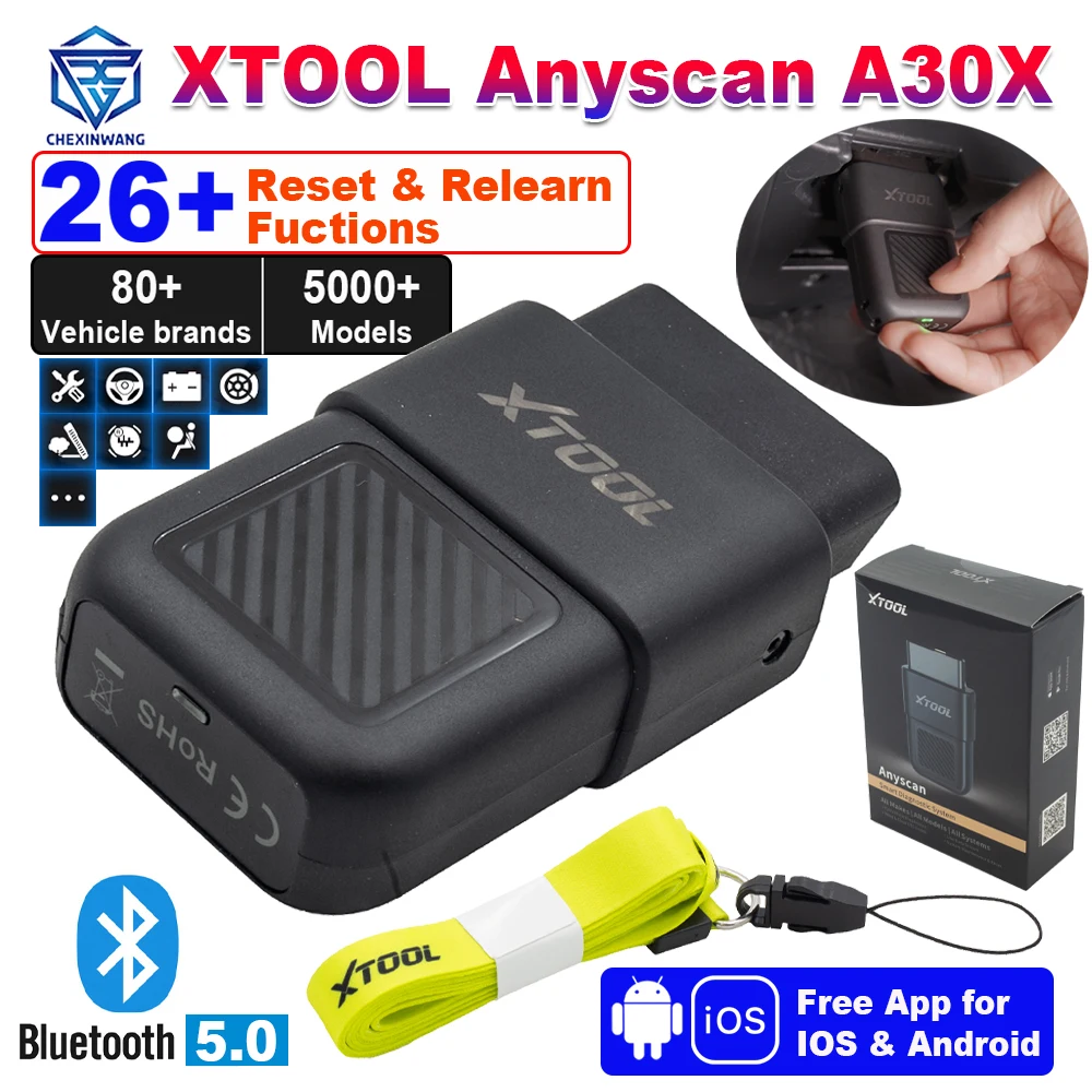 XTOOL A30X Obd2 قارئ الرمز Anyscan A30X بلوتوث أداة تشخيص السيارة 26 + إعادة تعيين Relearn 5000 + نموذج لسيارات BMW/Benz PK Thinkdiag 2 #1