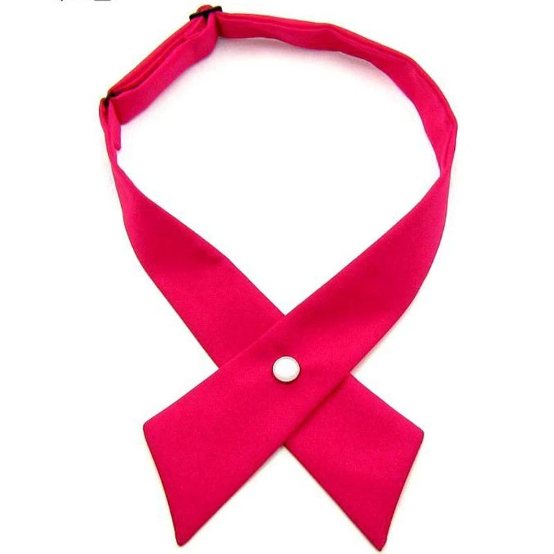 ربطة عنق J15U كاجوال رسمية بلون واحد للرجال والنساء البالغين قابلة للتعديل لربطة عنق متقاطعة