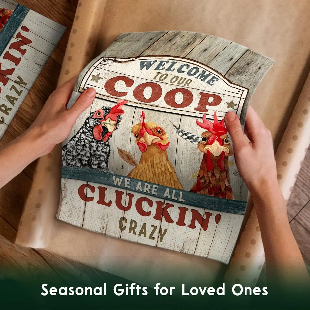 Garden Flag Christmas, Chicken Coop Yard Flag Markers, Welcome Banner for Rustic Farmhouse, Funny Chicken Gifts Sign for Wom SSL view 2