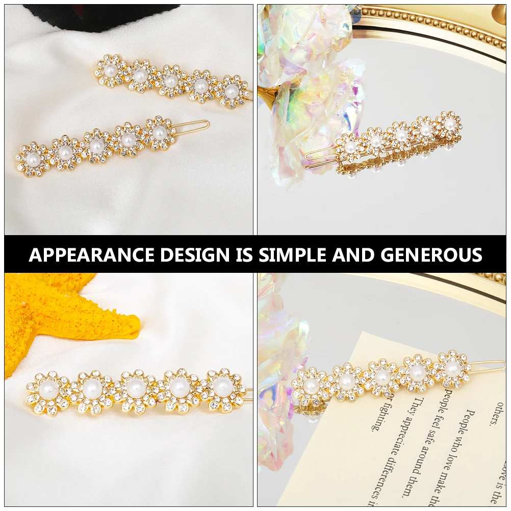 

2 Pcs Sun Flower Hair Clip Alloy Barrettes Exquisite Hairpins Delicate Decors Decorative Clips