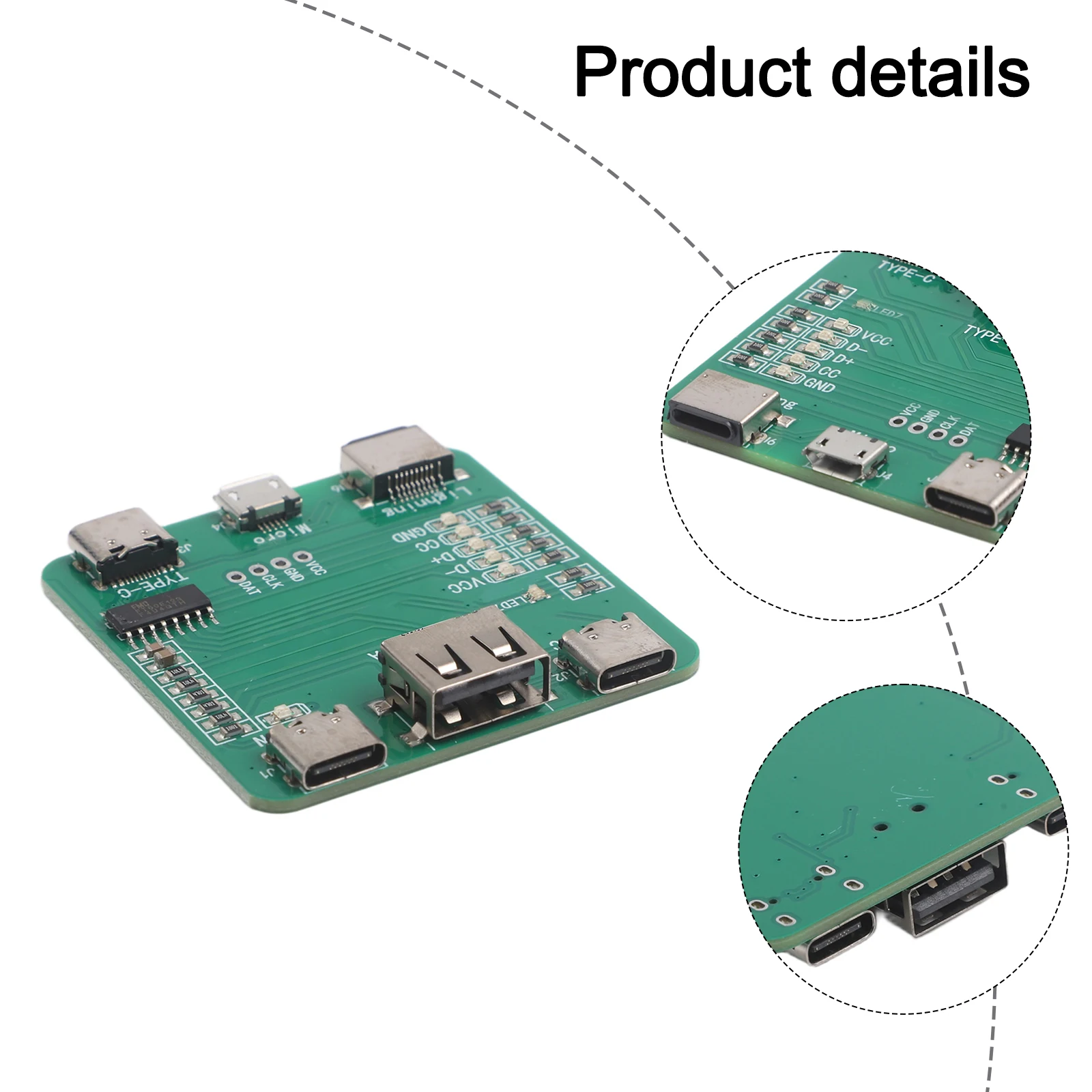Data Cable USB Testing Board with LED Indicators for Short Circuit Switch Testing Charging Data Transmission Verification