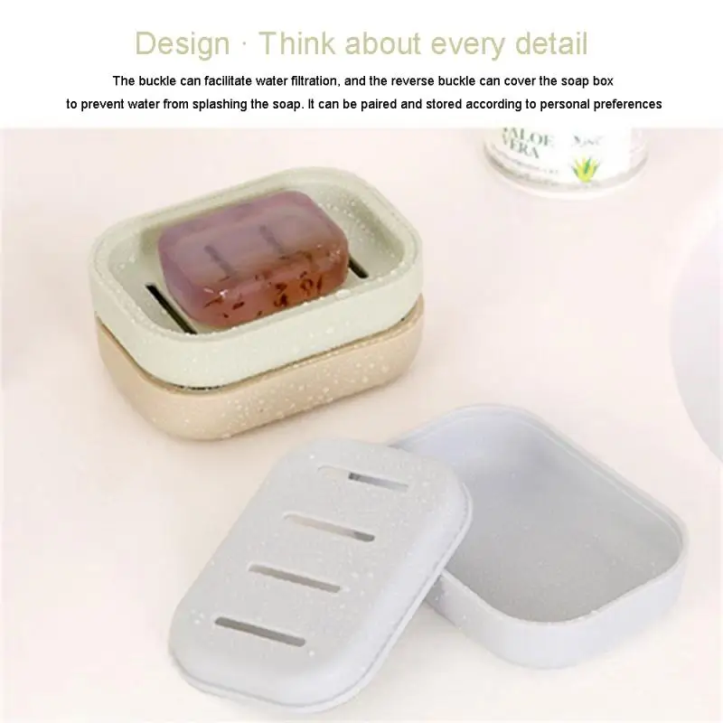 Drain Soap Dish Khaki Innovative Leakproof Convenient Save Space Space Saving Soap Holder Durable Soap Dish Household Products