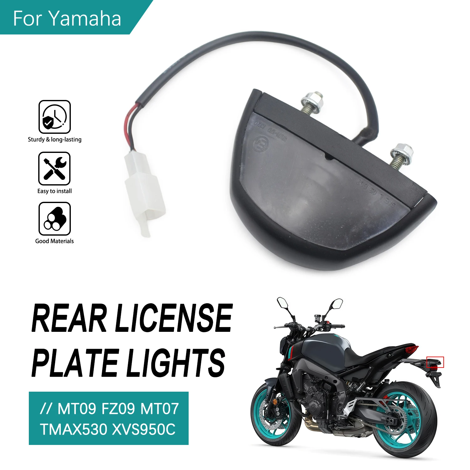 License Plate Light Rear Tail Lamp Replace Motorcycle Accessories For Yamaha TMAX530 XVS950C MT09 FZ09 MT07