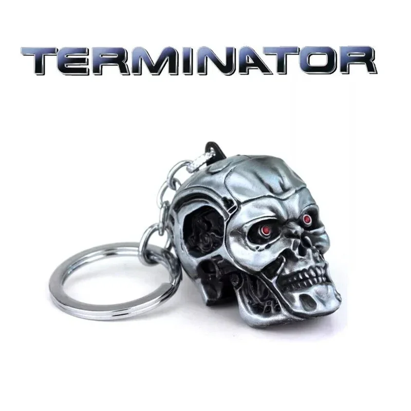 Vintage Charm Terminator Skull Head Keychain Men Women Fashion Pendant Keyring Jewelry Car Key Accessories Gifts New