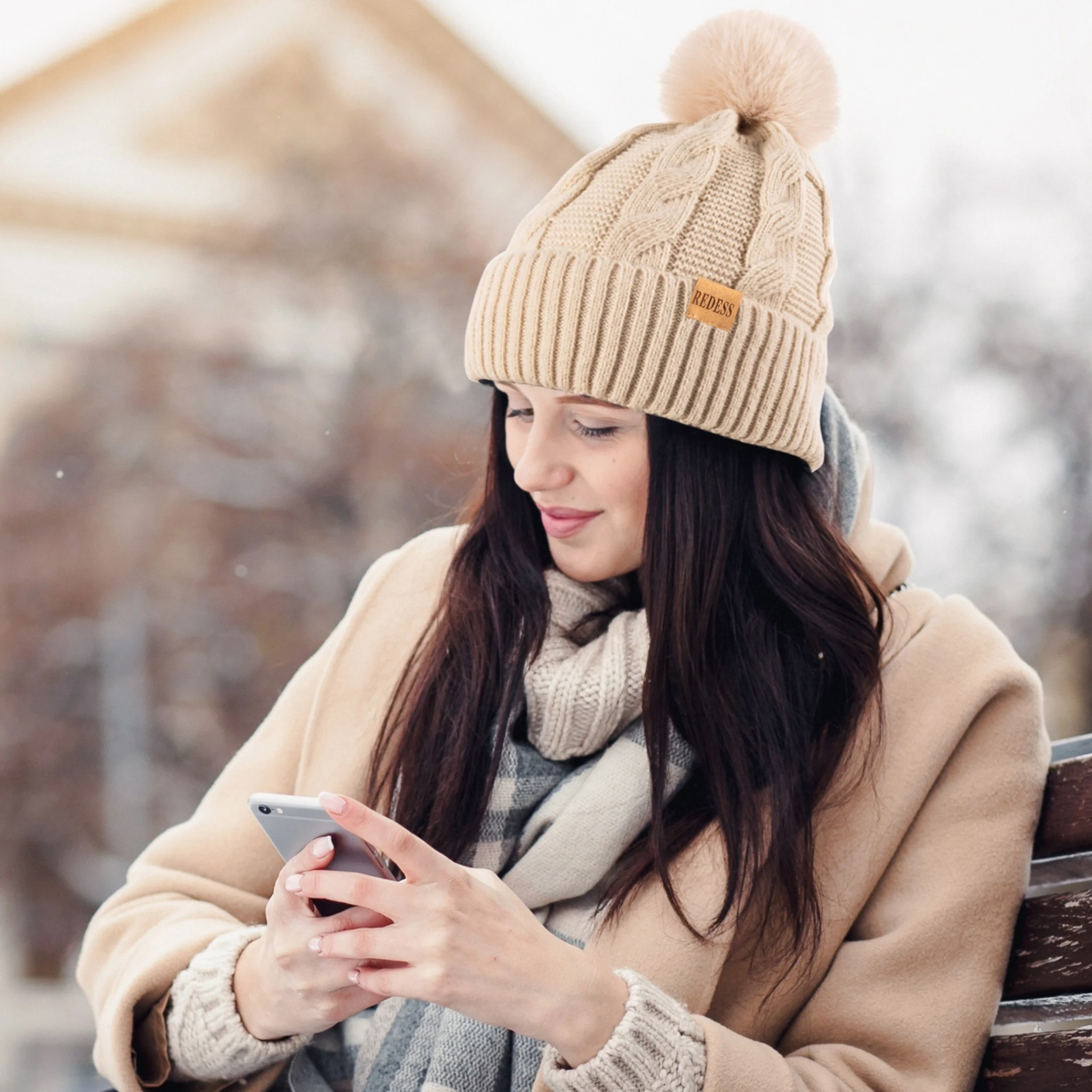 قبعة شتوية لطيفة فروي للنساء، مع بطانة دافئة، مناسبة للأنشطة الخارجية، ناعمة ومريحة #6