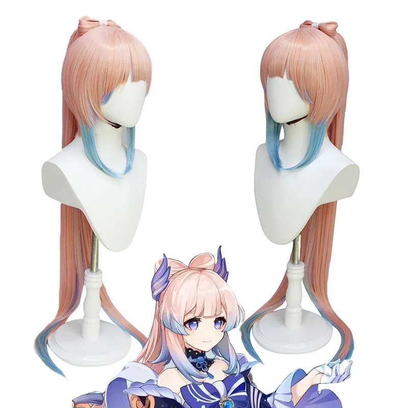 Game Genshin Impact Sangonomiya Kokomi Cosplay Costume Wig Dress with Back Decoration Sexy Outfit Full Set Halloween Party Gift