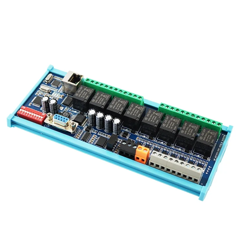 8-Channel Input and Output RS485 Communication Hongfa Relay Module 24V Modbus RTU/TCP Ethernet RS232 LAN Network for Led Strips