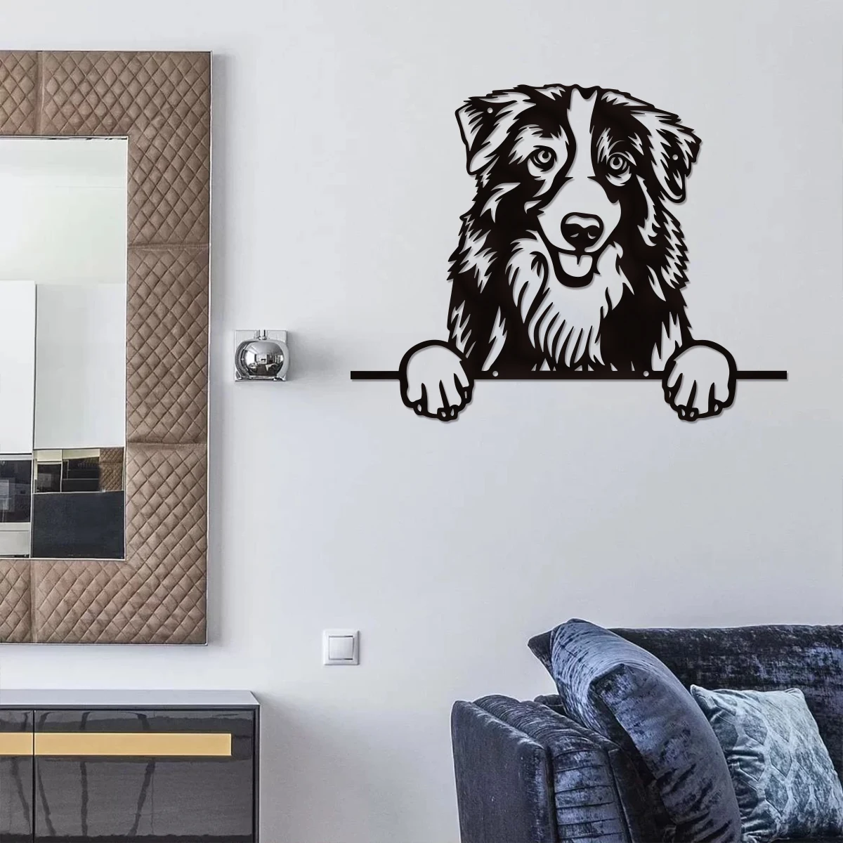 1PCMetal Australian Shepherd Wall Art Metal Dog Breed Sign  Metal Wall Decor, Metal Art, Bedroom Decor,Livingroom Wall Art