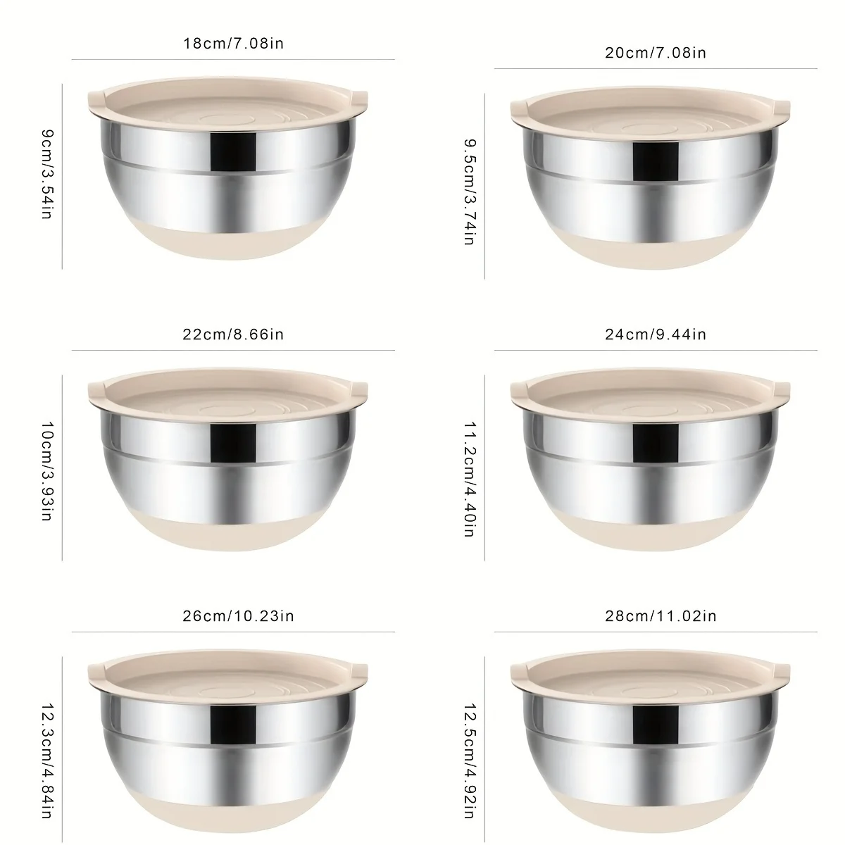 Mixing Bowls with Airtight Lids Set, SteelBowls with Grater Attachments, Gadgets Set, Great for Mixing & Serving