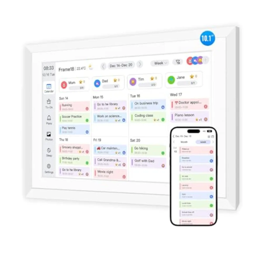 

Цифровой календарь-планировщик Fotocube, интерактивный дисплей с HD-экраном и сенсорным управлением, настенный календарь, доска для записей и списков дел, настольный календарь для семьи.