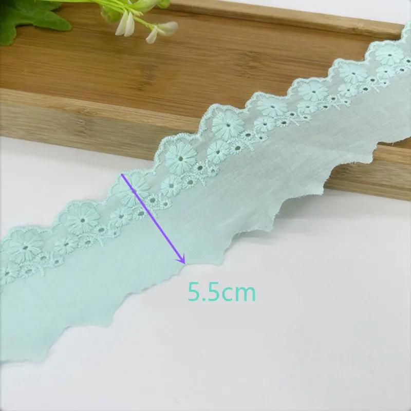 1Yard 5.5cm Width Flower Embroidered Lace Fabric Trim Ribbons DIY Sewing Handmade Materials lace for needlework