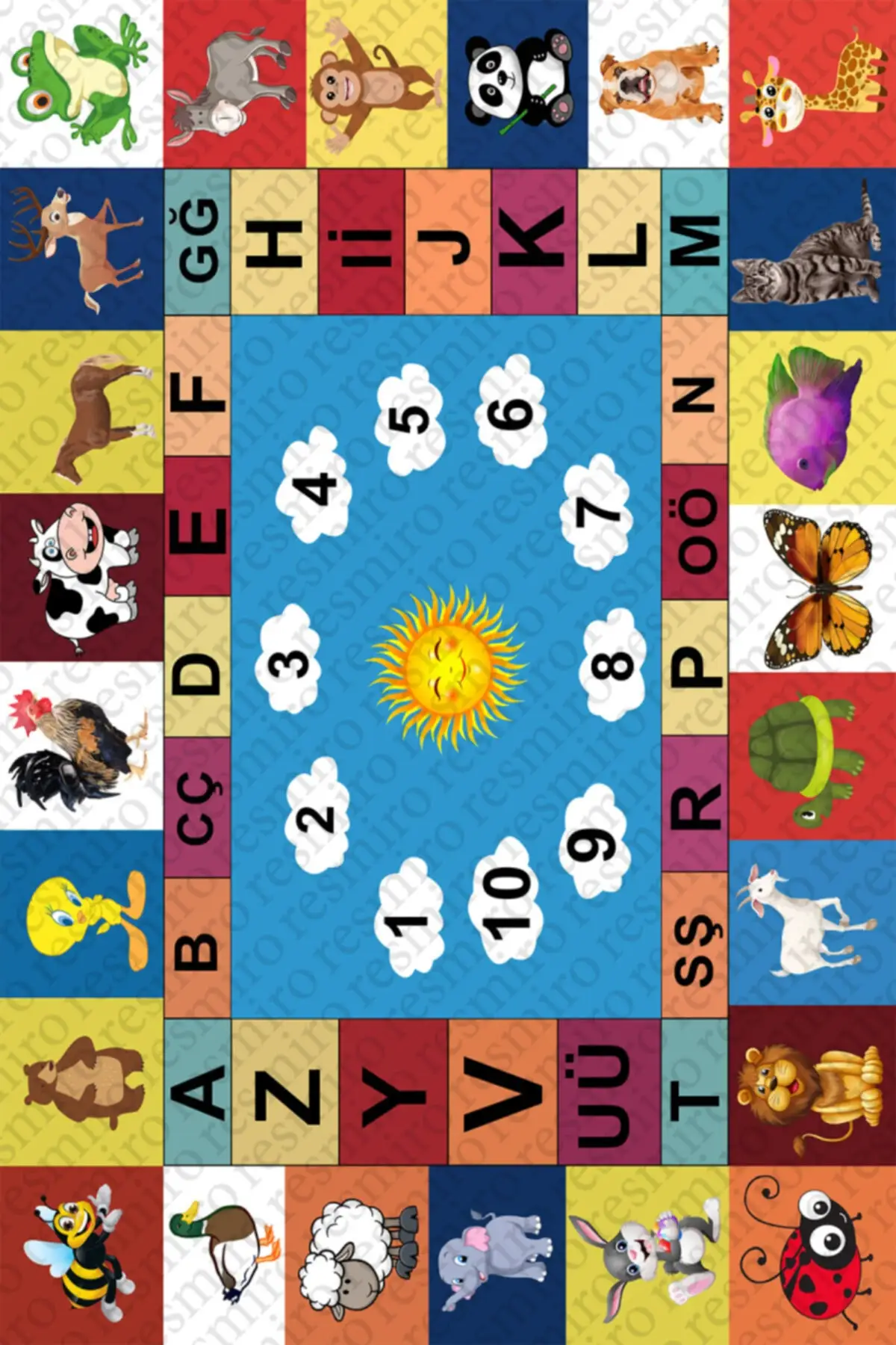 DOLBOVI educational alphabet digital printed carpet Mrc2073