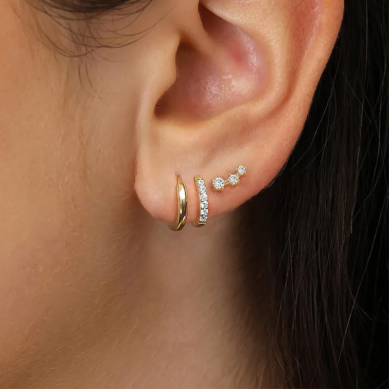 Simple Earrings for Women With Zircon New in Earrings Hoops Woman Trend 2024 Stainless Steel Gold Color Hoop Fashion Jewelry