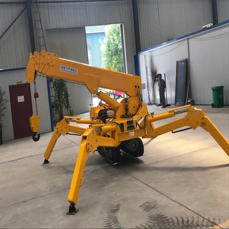 Narrow Space Small Mini Spider Crane Crawler Crane Mini Crawler Crane With Hydraulic Telescopic Outrigger