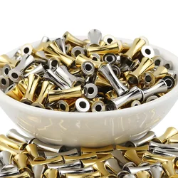 50-10pcs/Lot Bamboo Tube Gold Color Stainless Steel Round Cylindrical Metal Spacer Loose Beads For Jewelry Making Bracelet DIY