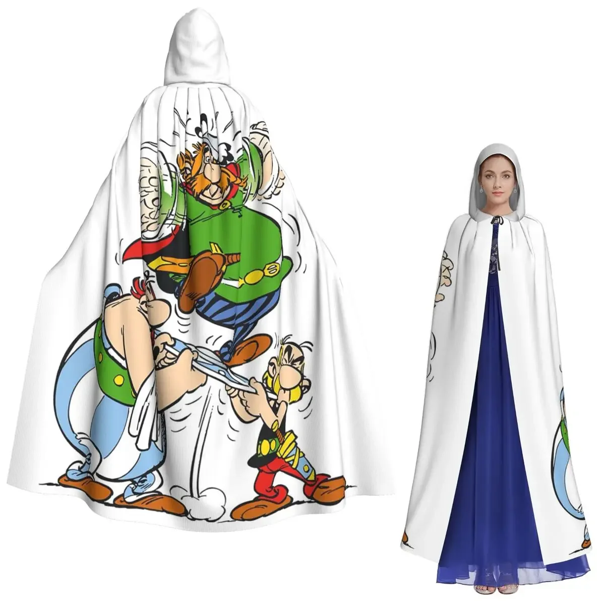 Capa larga con capucha de Asterix y Obelix, disfraz Medieval de bruja, capa de Cosplay para fiesta de Halloween, adulto, Unisex