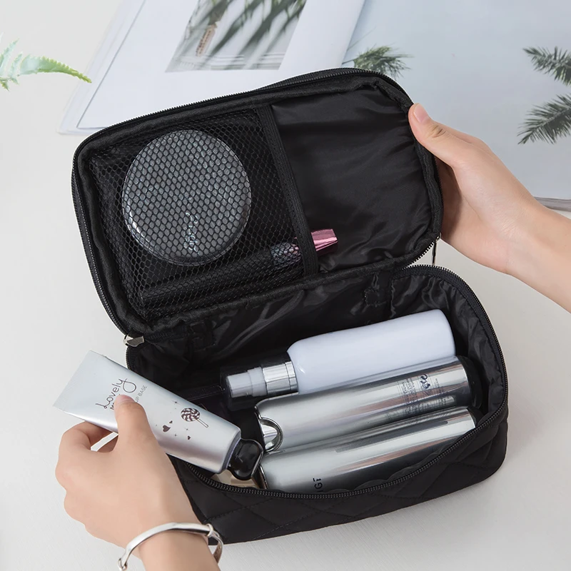 High Capacity Cosmetic Bag Women Waterproof Double Layer Travel Organizer Makeup Bag Toiletry Pouch Multifunction Beauty Case