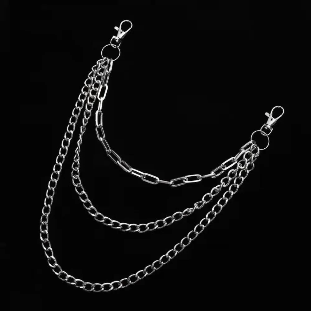 Schmuck Zubehör geschichtet Punk-Kette Rock Unisex Metall kette e Mädchen Junge Hipster Hosen Gürtel Kette Männer Frauen Taille Schlüssel anhänger