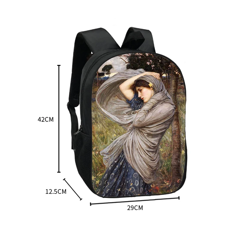 Famous John William Waterhouse Oil Painting Backpack Soul of The Rose School Bags for Teenager Daypack Travel Laptop Rucksack