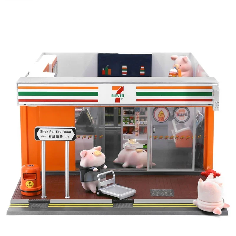 

LuLu The Piggy Mini Convenience Store (7 Eleven X LuLu) Kawaii Animal Фигурка Украшения Модель Куклы Сюрприз Подарочные Игрушки