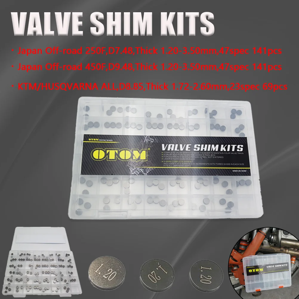 Motorcycle Accessories Valve Shim Kit 7.48mm 9.48mm 8.85mm Adjustment Gasket For Japan Off-road 250F 450F HONDA KTM HUSQVARNA YZ