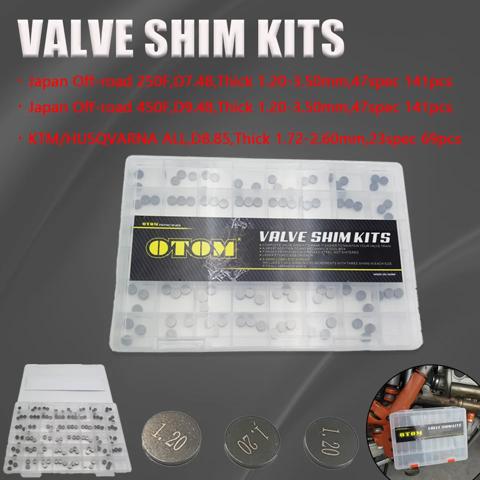 Valve Shim Kit 7.48mm 8.85mm 9.48mm for KTM HUSQVARNA Honda