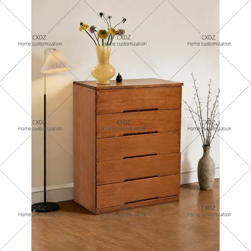 Tang Series Solid Wood Chest of Drawers Modern Porch Cabinet Walnut Bedroom Locker Nordic Drawer Bedside Cabinet
