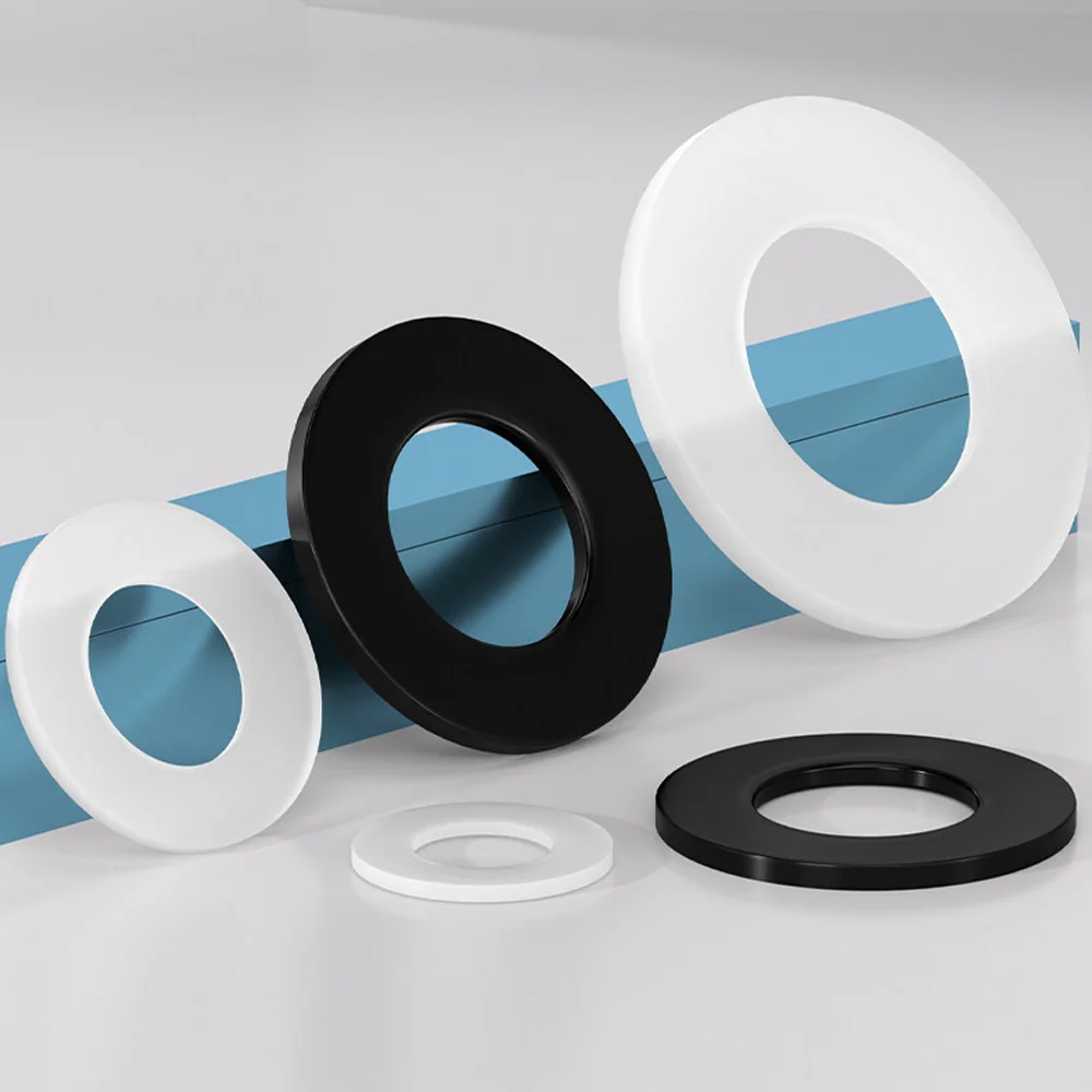 Nylon Flat Washer Spacer Ring M2 M2.5 M3 M4 M5 M6 M8 M10 M12 M14 M16 M22 M24 Insulating Spacer White/Black Thickness 0.5~3mm