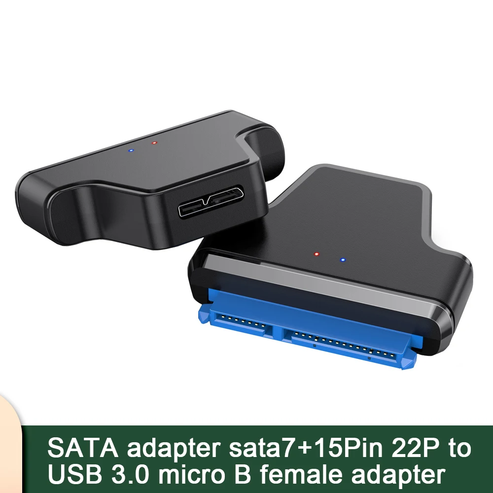 SATA Adapter SATA 7+15pin 22P To USB 3.0 Micro B Adapter Connector Supports 2.5-inch SATA SSD Hard Disk Converter