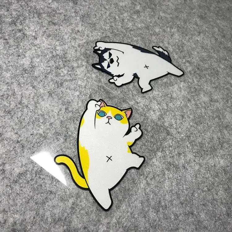 Cute Exercise Husky Dog Orange Cat Car Stickers Motorcycle Bike Decal Auto Body Triangle Rear Window Graphics Tape Waterproof