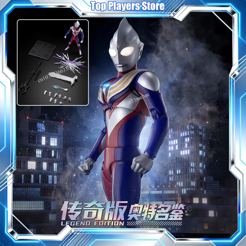 

Genuine Blokees Ultraman Toys Tiga Action Figure Assembly Model Kit Legend Version Toy With Light Doll Gifts