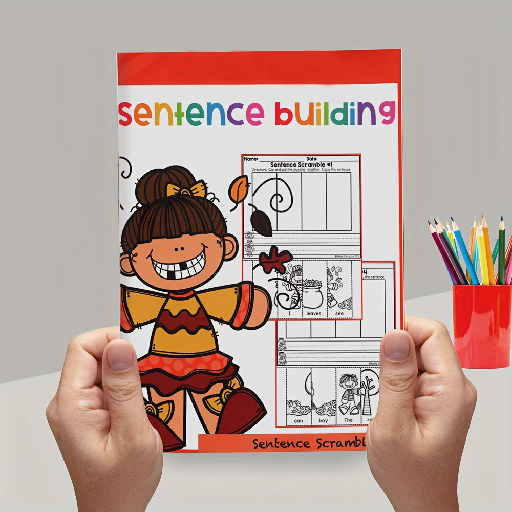Kids Paper Cutting Activity Book, Children Craft Cutting Workbook, Improve Fine Motor Skills & Hand-eye Coordination