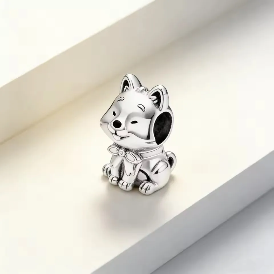 925 Silver Cute Animal Enamel Monkey Sheep Koala Charm Interval Bead DIY Original Bracelet Jewelry Accessories Lover Gift
