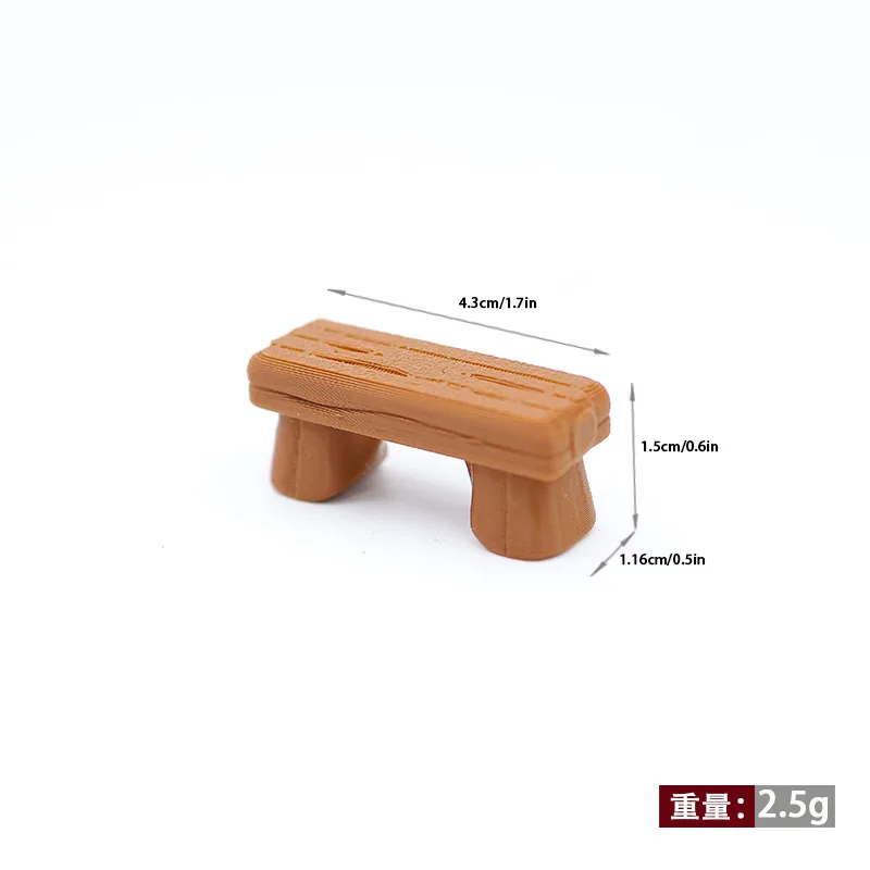 Mini Camping Campfire Bench Stone Ring Kit,Dollhouse Outdoor Scene Accessory,Wilderness Picnic Prop for Blythe Diorama Layout