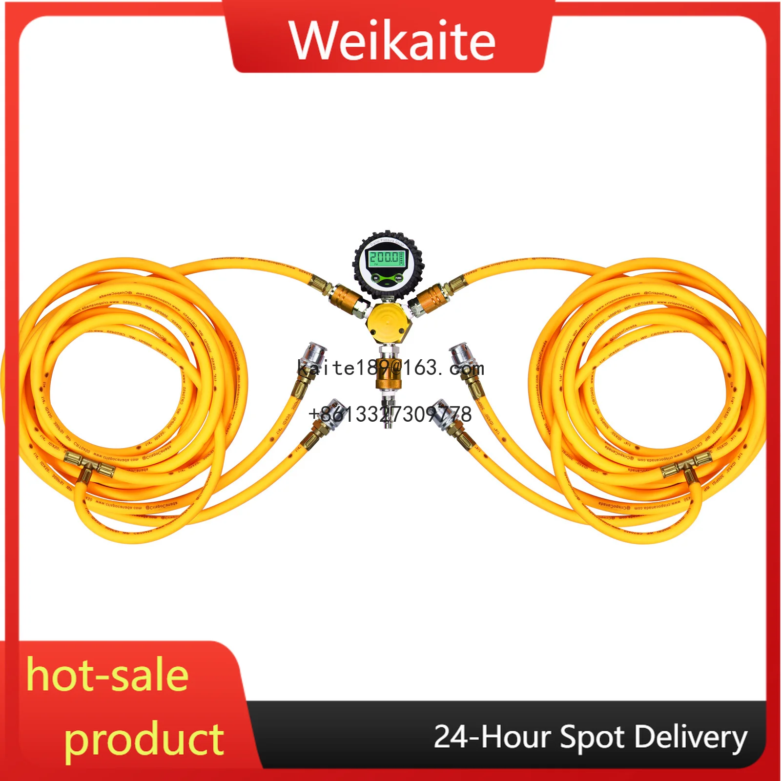 

Offroad 4*4 4 Tire Inflate Inflation Deflation System Kit With Digital Gauge 4 Way air Hose Tire Inflation Deflation Sets