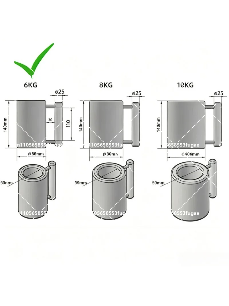 Stainless Steel Heavy Mug 13.2lbs Dumbbell 6kg 100ml 500ml Volume Capacity