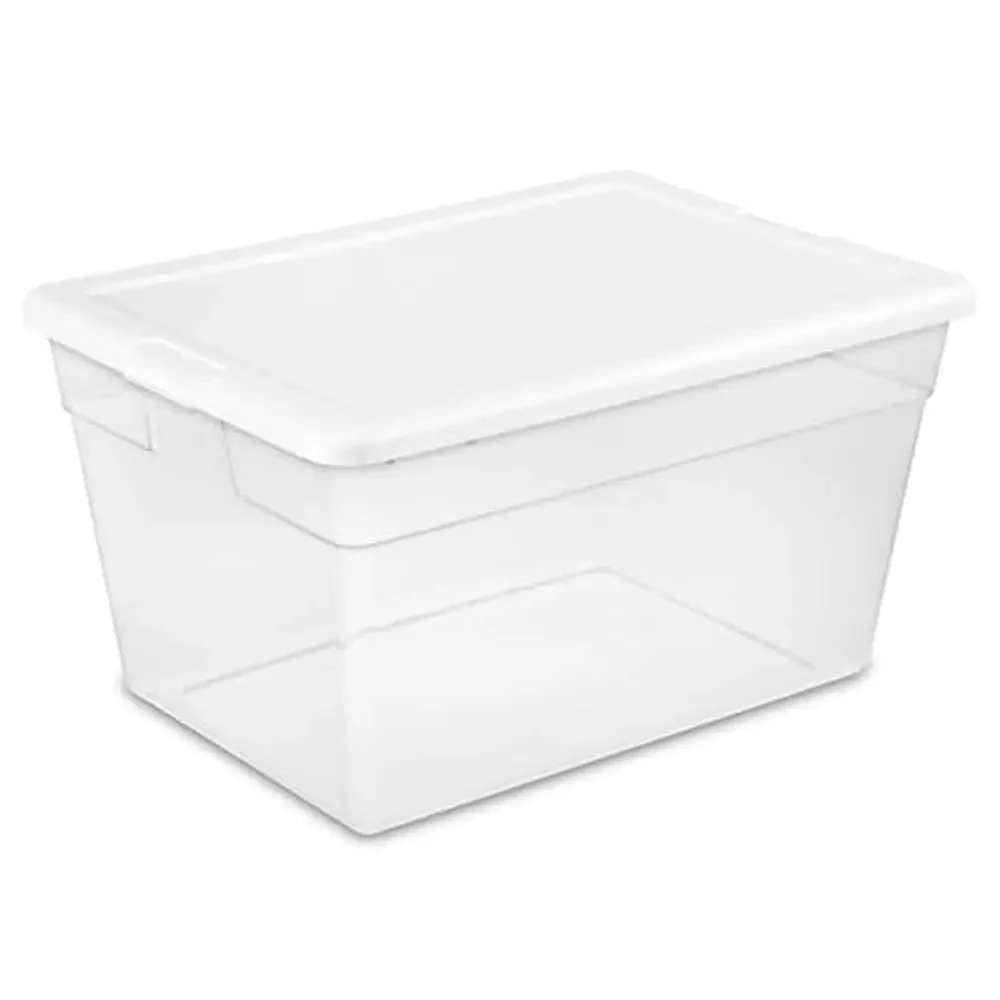 Storage Bins Clear Plastic Design 56Qt USA-Made Organizing Solutions Easy Visibility Easy Handling