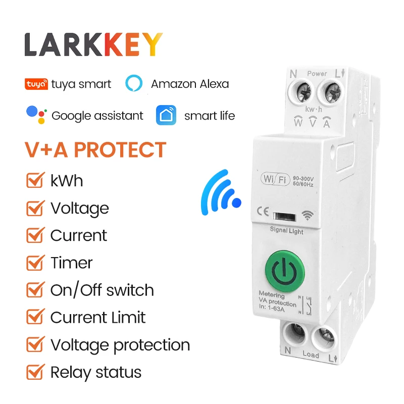 63A TUYA قطاع دارة ذكي أكثر من تحت الجهد حامي التحكم عن بعد حالة التتابع متعدد الوظائف متر مراقبة الطاقة #6
