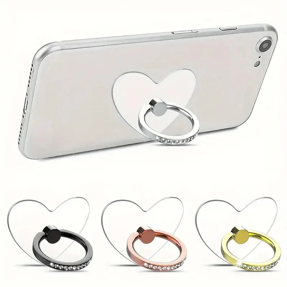 

Круглая подставка для мобильного телефона с кольцом на палец, прозрачная ручка для пальцев, вращающаяся подставка для IPhone/Samsung Universal