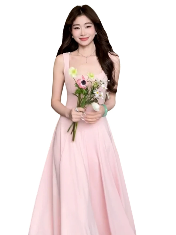 Ele a-ligne longue Dr femmes été Svel taille couchée robe français Sle décontracté Ci Walk Touring Cam