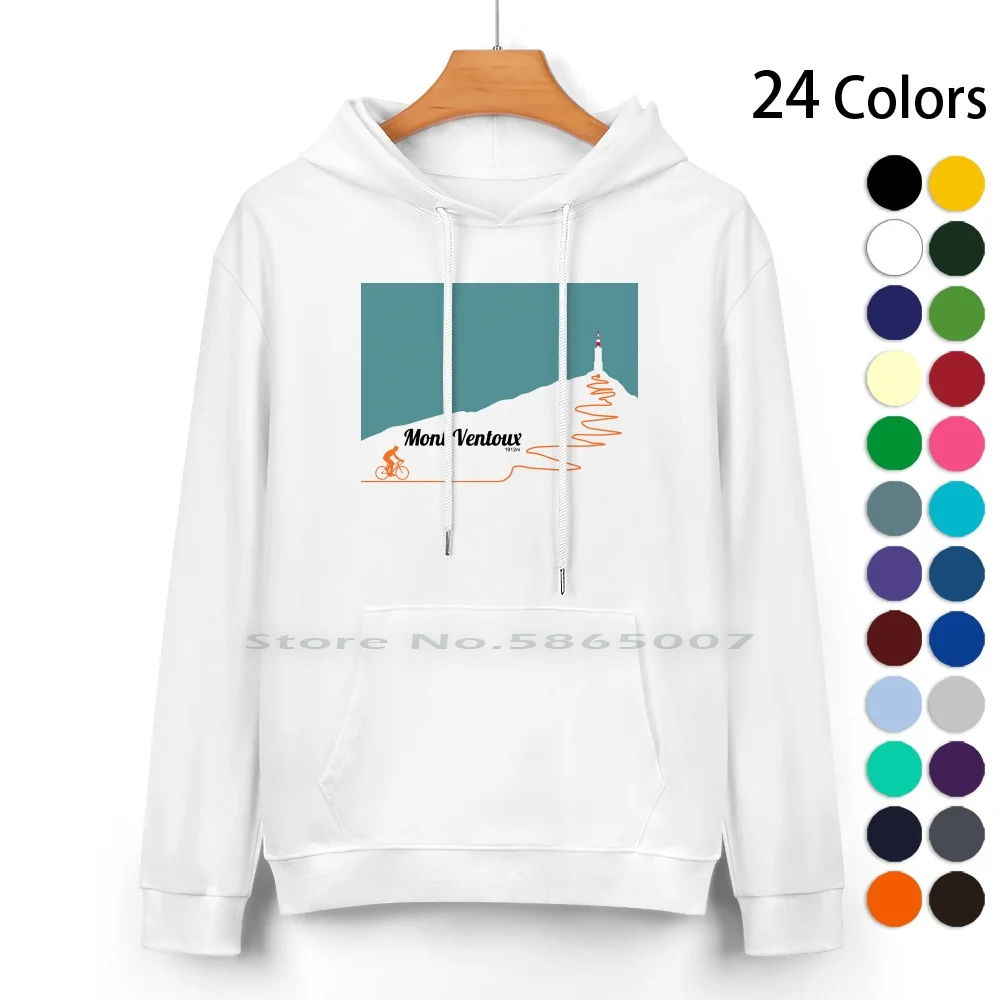 Mont Ventoux Cycling Artwork Pure Cotton Hoodie Sweater 24 Colors Mont Ventoux Cyclist Cycling Life Cyclismo Velo Bike Bicycle