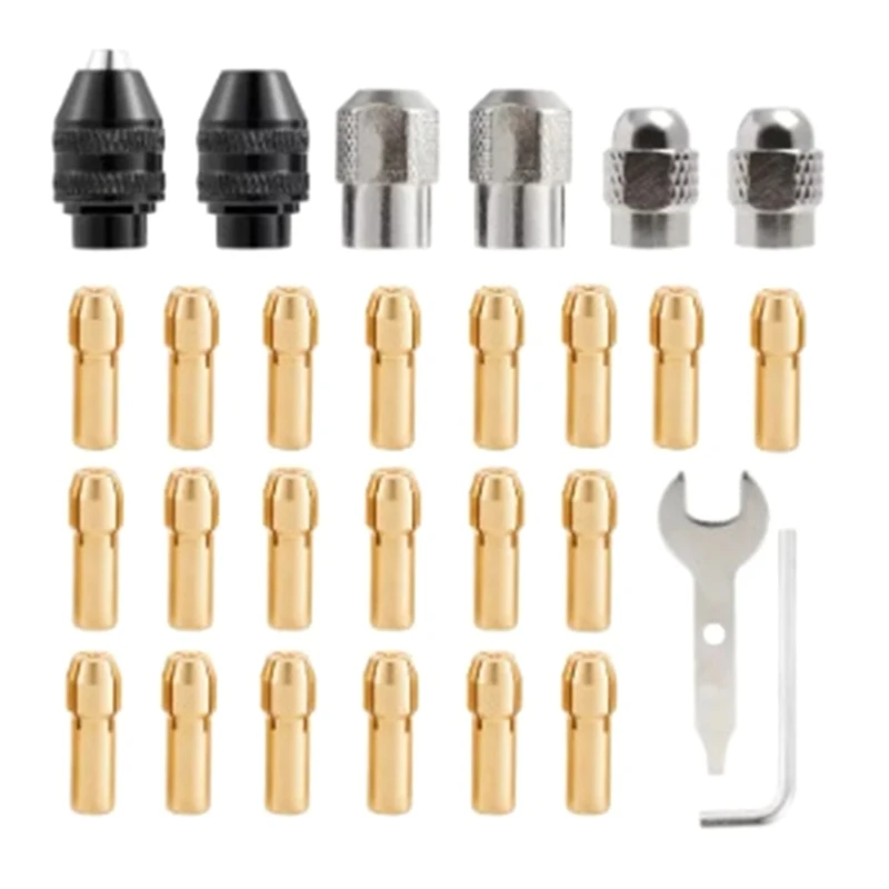 Convenient Drill Chuck Collet 28Pcs for Drill Strong Hold, Quick Tool Switching Saves Time and Effort Easy to Dropship