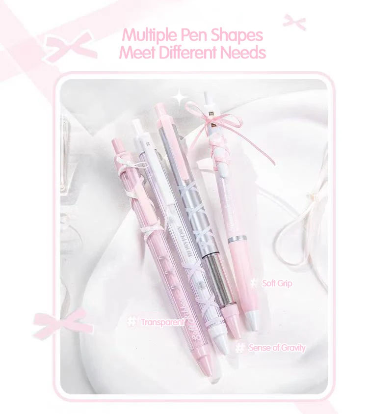 4er-Pack Ballett-Riemen-Stift mit Fragezeichen, Ins-Style Schüler-Druckstift 0,5 mm, Viererpack Schwarzer Neutralstift, Schreibwaren – Detail 5