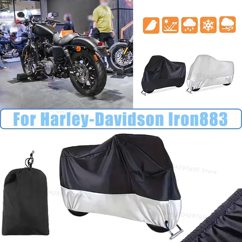 210D Oxford Motorcycle Cover Waterproof All Season UV Protection For Harley-Davidson Iron883 Anti-Tear Windproof Motorbike Cover