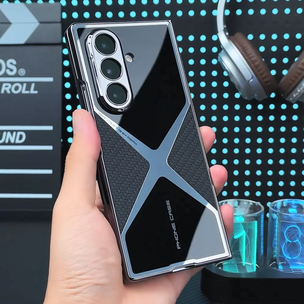 Luksusowe etui GKK Super X z powłoką galwaniczną do Samsung Galaxy Z Fold 7 6, szkło na ekran zewnętrznego modułu, twarde plastikowe plecki, etui na Galaxy Z Fold7 — zdjęcie produktu 4