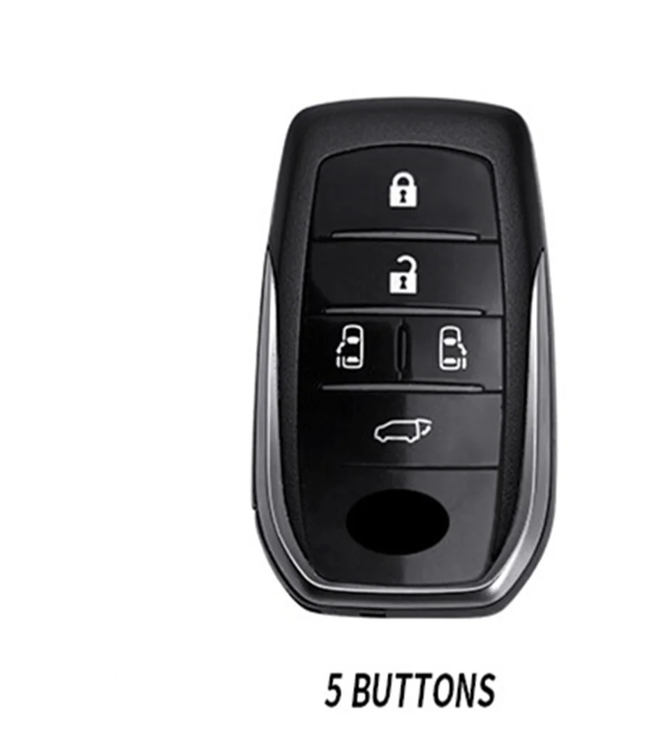 5 Buttons Alloy+Leather Full Protect Key Cover Key Case for Toyota Alphard VELLFIRE PREVIA